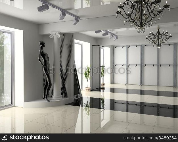 Modern Shop Interior design (computer-generated image)