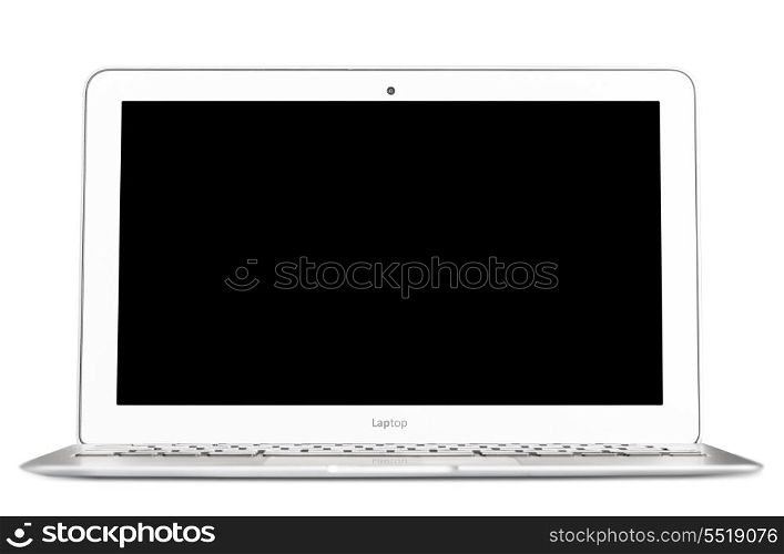 modern silver laptop isolated on white background. modern laptop