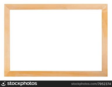 modern simple narrow wooden picture frame with cut out blank space isolated on white background