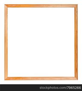 modern simple square narrow wooden picture frame with cut out blank space isolated on white background