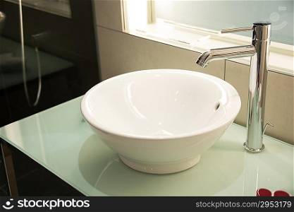Modern sink in the bathroom