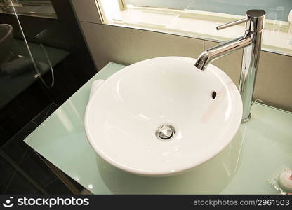 Modern sink in the bathroom