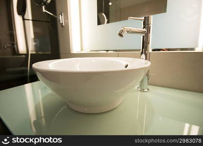 Modern sink in the bathroom