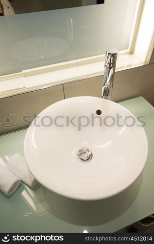 Modern sink in the bathroom