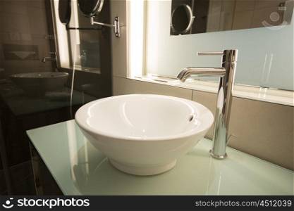Modern sink in the bathroom