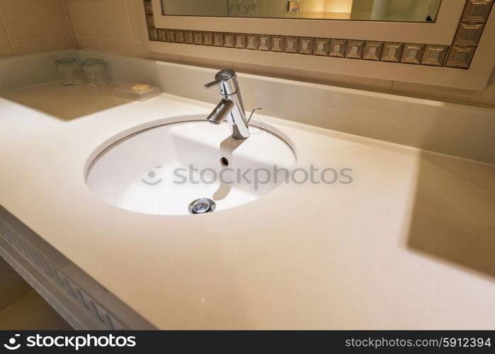 Modern sink in the bathroom