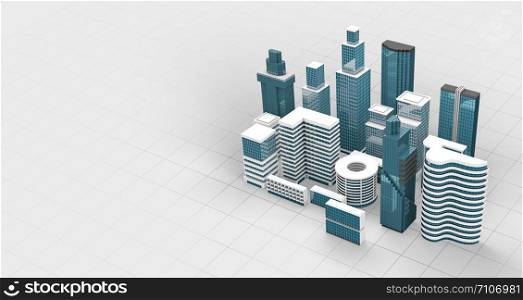 modern skyscrapers and real estate for business investment 3d render