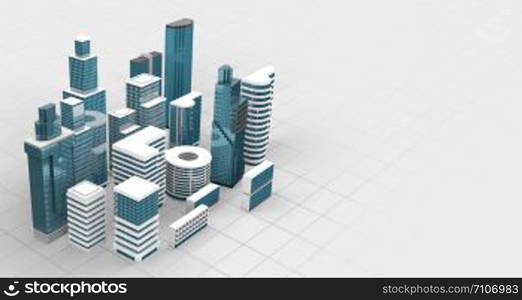 modern skyscrapers and real estate for business investment 3d render