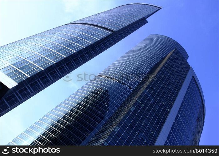 Modern skyscrapers close up. Moscow City. Russia.&#xA;