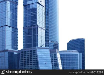 Modern skyscrapers isolated over white background