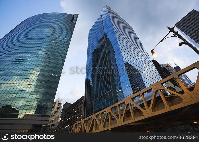 Modern skyscrapers, low angle view