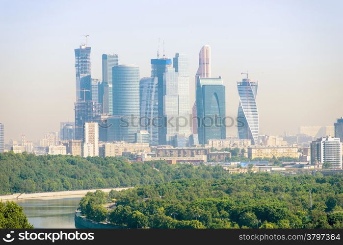 modern skyscrapers office buildings in Moscow City