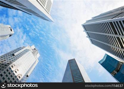 Modern skyscrapers rise to the sky in Singapore
