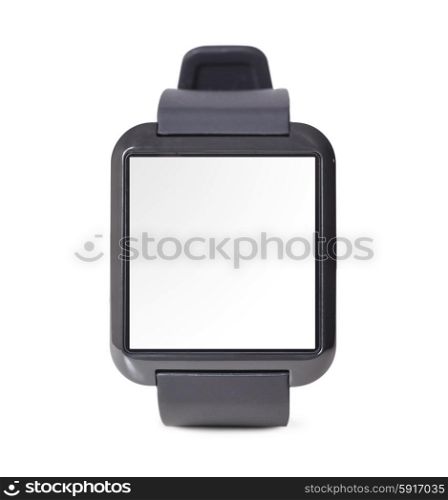 modern smart watch with blank screen isolated on white background