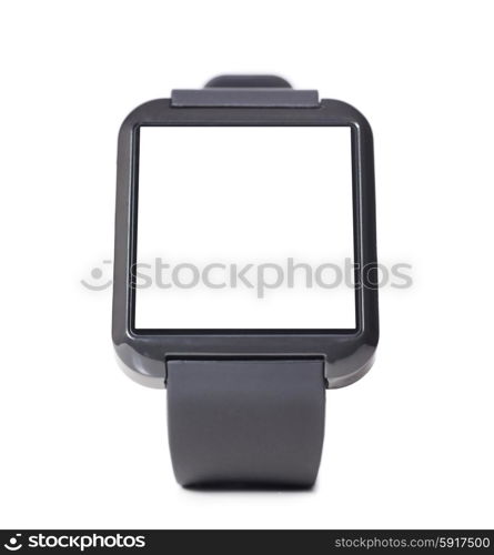 modern smart watch with blank screen isolated on white background. modern smart watch