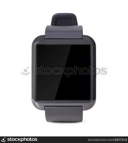 modern smart watch with blank screen isolated on white background. modern smart watch