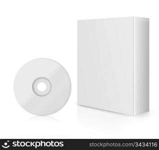 Modern Software Box, blank box with DVD or CD.