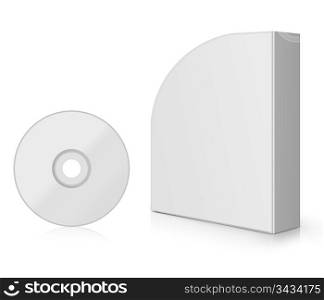 Modern Software Box, blank box with DVD or CD.