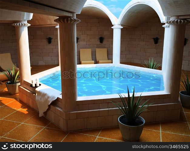 modern spa interior (3D rendering)