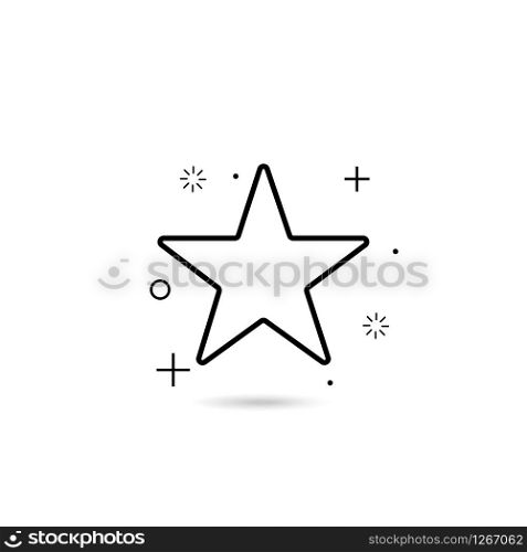Modern star in flat style on white background.