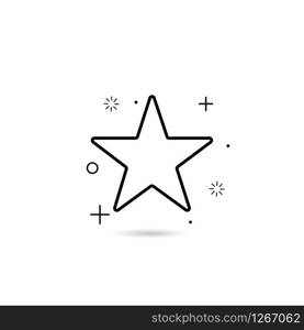Modern star in flat style on white background.