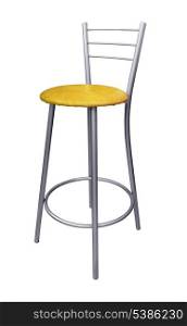 Modern steel bar stool isolated on white