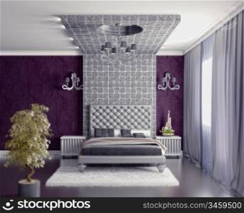 modern style bedroom interior 3d render (DOF efffect)