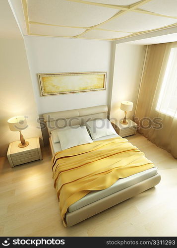 modern style bedroom interior 3d rendering