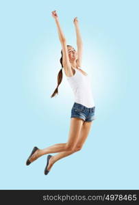 Modern style dancer posing. Modern style female dancer jumping and posing. Illustration