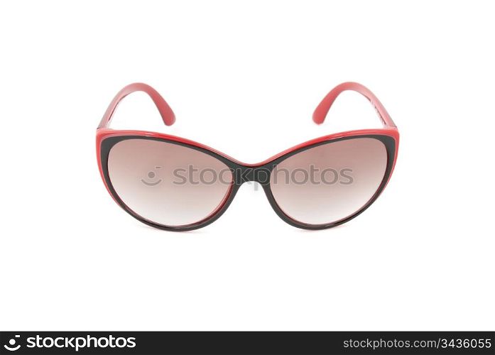 Modern sunglasses on a white background