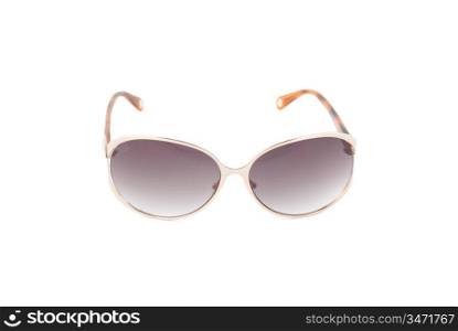 Modern sunglasses on a white background