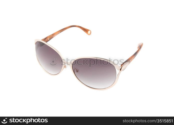 Modern sunglasses on a white background