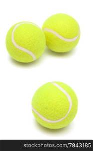 modern tennis balls on a white background