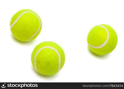 modern tennis balls on a white background