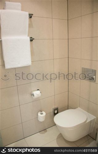 Modern toilet in the bathroom