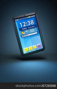 modern touchscreen smartphone, 3d render
