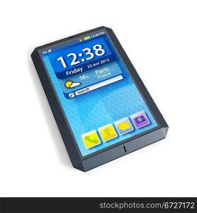 modern touchscreen smartphone, isolated 3d render