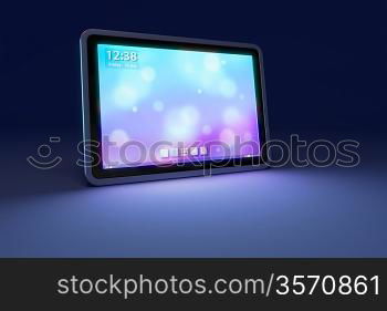 modern touchscreen tablet, 3d render