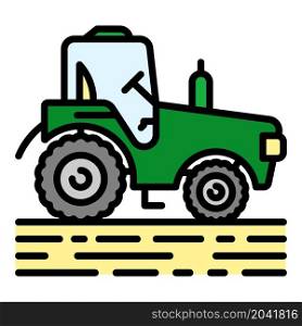 Modern tractor icon. Outline modern tractor vector icon color flat isolated. Modern tractor icon color outline vector