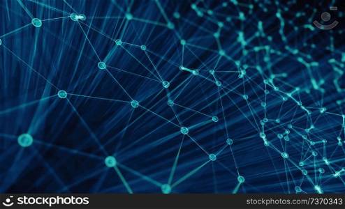 Modern triangles connection technology background. 3d rendering. Modern triangles connection technology background