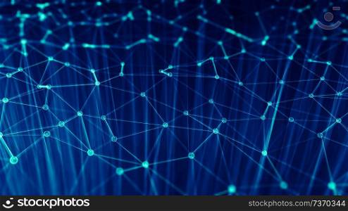 Modern triangles connection technology background. 3d rendering. Modern triangles connection technology background