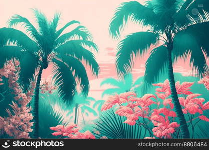 Modern tropical background, Jungle plants nature backdrop