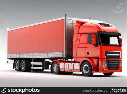 Modern truck with cargo illustration. AI generative.