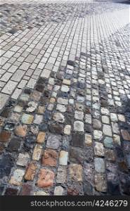 modern urban cobble stone pavement