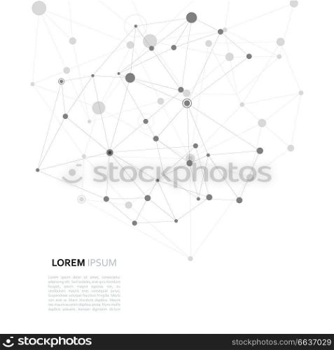 Modern vector design with elements of molecular bonds.. Modern vector design with elements