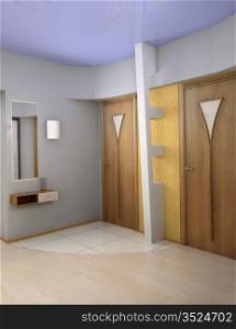modern vestibule interior (3D rendering)