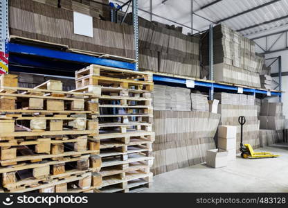 modern warehouse of paper and cardboard