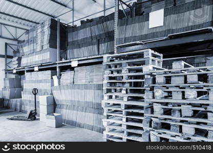 modern warehouse of paper and cardboard