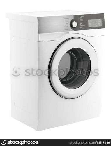 modern washing machine isolated on white background. 3d illustration. modern washing machine isolated on white background. 3d illustra