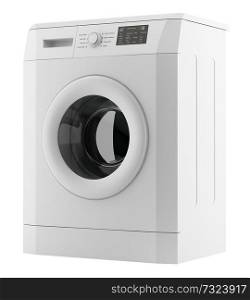 modern washing machine isolated on white background. 3d illustration